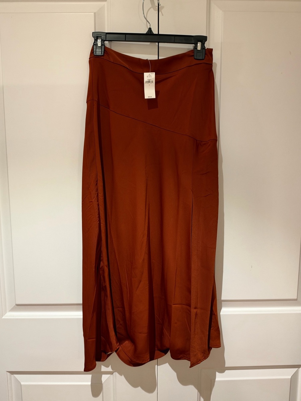 NWT Banana Republic Rust Satin Midi Skirt